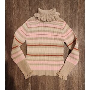 Girls Tommy Bahama 5/6 Sweater Long Sleeve Shirt Glittery Striped